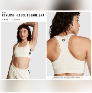 Victoria's secret pink reverse fleece lounge bra CREAM XXL